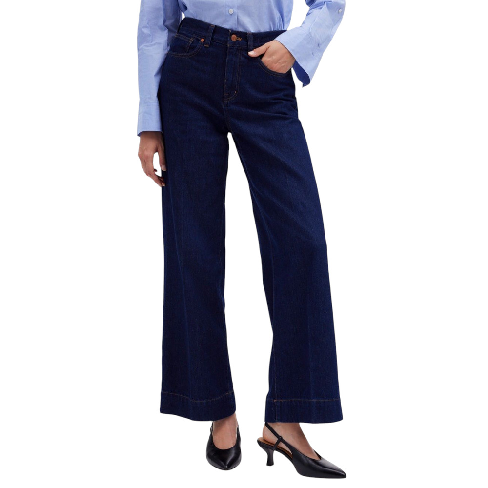 Madewell Dark Blue Flare & Wide Leg Jeans